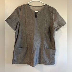Grey Mandala scrub top with pockets